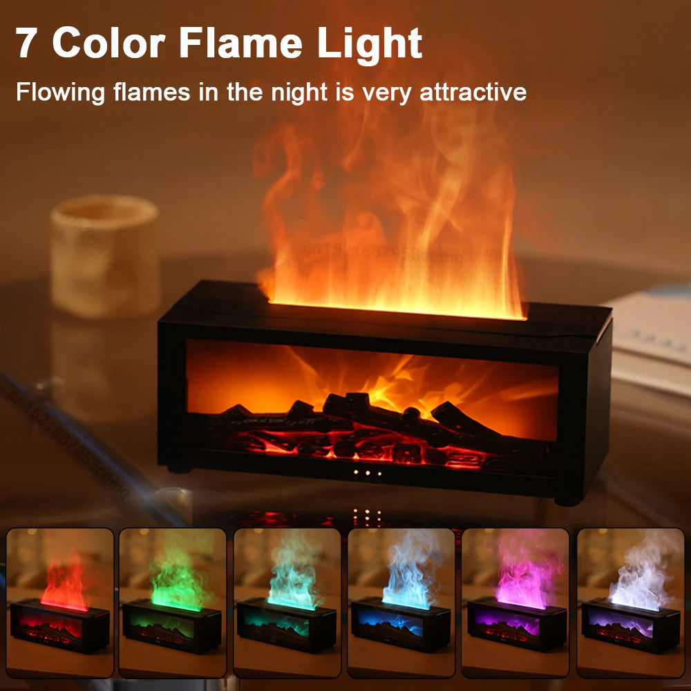 New Colorful Fog Volume Flame Humidifier 3D Flame Fireplace Machine
