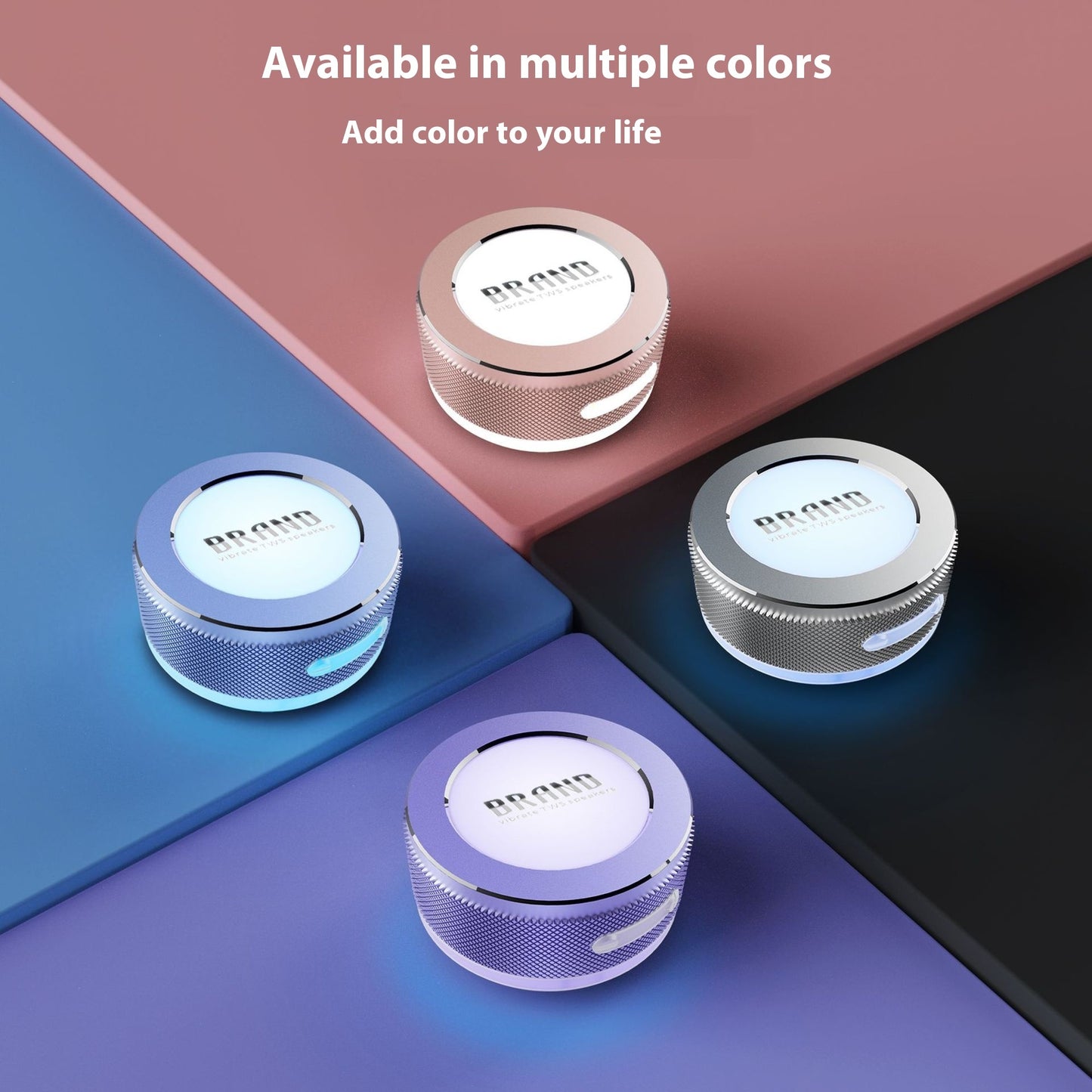 Small Wireless Bone Conduction Speakers Bluetooth Vibration Speaker With Color LED Light