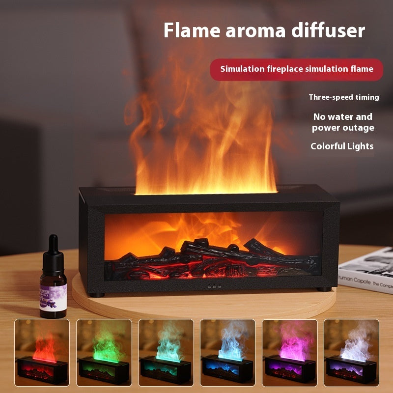 New Colorful Fog Volume Flame Humidifier 3D Flame Fireplace Machine