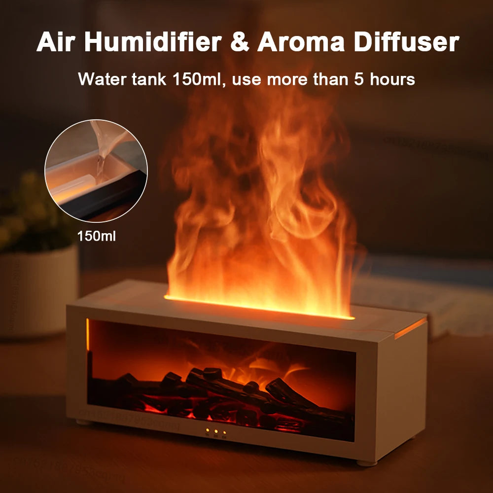 New Colorful Fog Volume Flame Humidifier 3D Flame Fireplace Machine