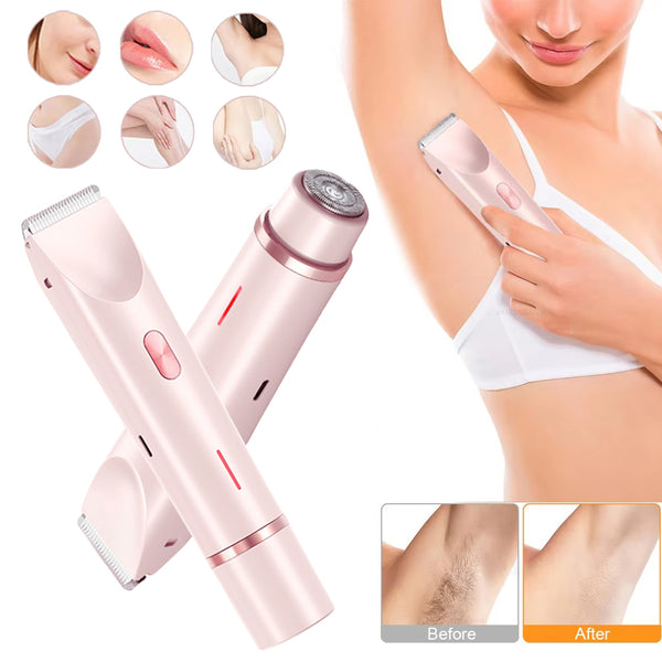 2 In 1 Hair Remover Women's Double Head Shaver Hair Trimmer Electric Razor