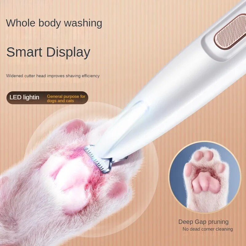 New Fully Waterproof Pet Hair Trimmer With LED Display & LED Light