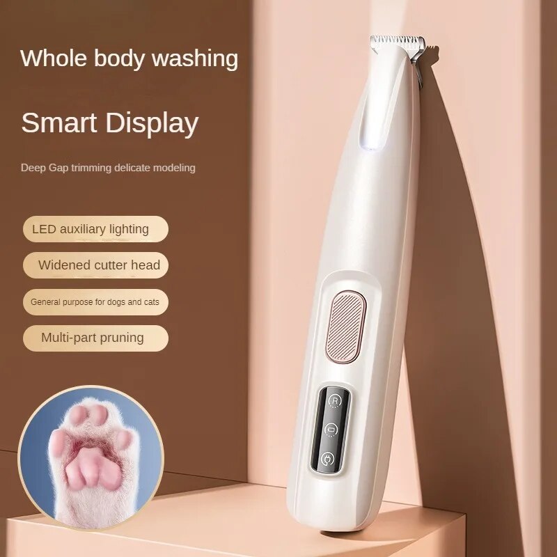 New Fully Waterproof Pet Hair Trimmer With LED Display & LED Light