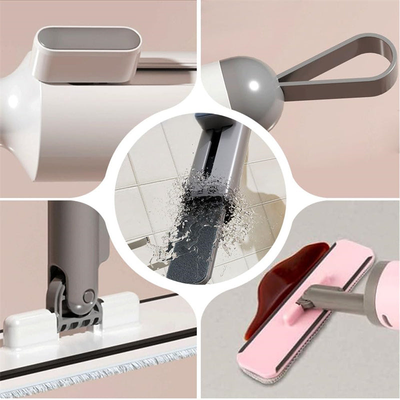 Rotatable Self-Squeeze Mini Mop With Crevice Brush Hand Wash