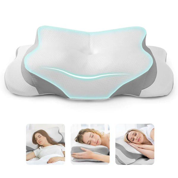 Cervical Neck Pillows for Pain Relief SleepingErgonomic Memory Foam Neck Pillow for Sleeping with Breathable Pillowcase Orthopedic Contour Neck Pillow for Side Back Stomach Sleeper