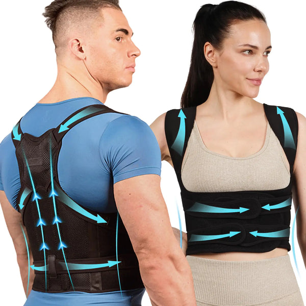 OKCMTR Posture Corrector for Women Men Breathable Adjustable Shoulder Straightener Full Back Brace Support for Hunchback Improve Posture Relief Scoliosis Pain (Large)