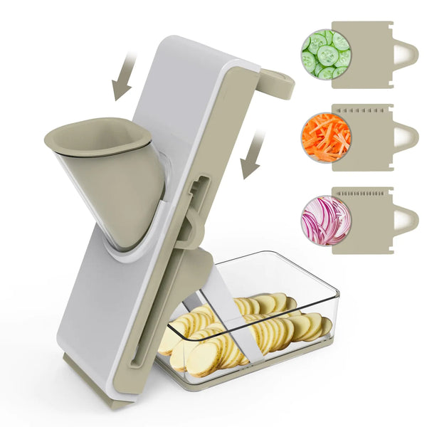 Mandoline Slicer Potato Slicer Mandoline Slicer for Kitchen Vegetable Food Slicer & Chopper Cucumber Slicer Detachable Easy to Clean Kitchen Chopping Artifact (White Light Gray)